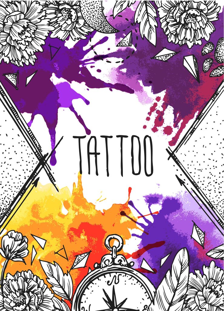 Vector ilustración de croquis dibujado a mano estilo de tatuaje us para invitaciones, volantes, postales, cubiertas de teléfonos inteligentes, etc.