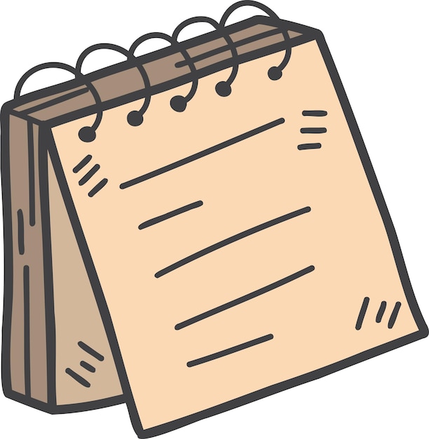 Ilustración de cuaderno dibujado a mano