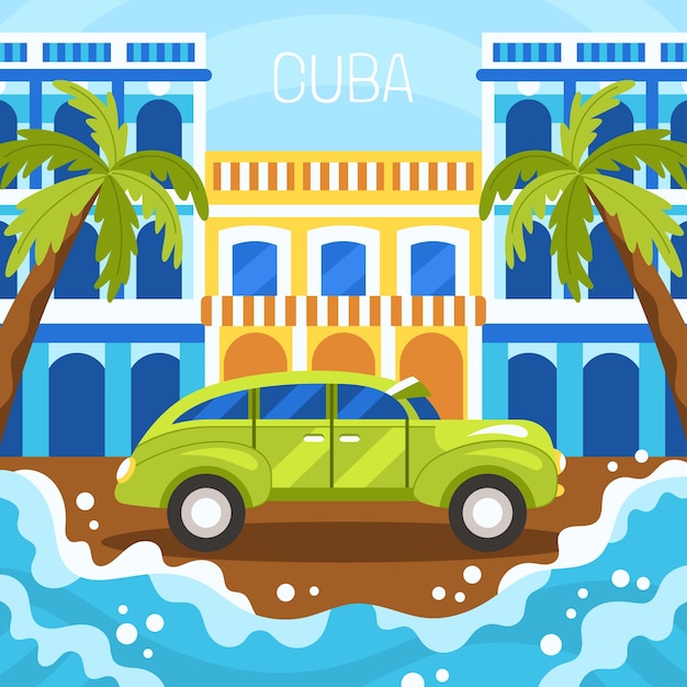 Vector ilustración de cuba dibujada a mano