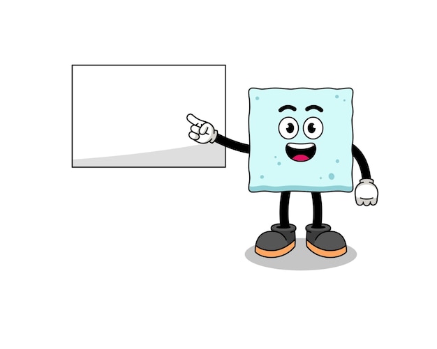 Ilustración de cubo de azúcar haciendo un diseño de personajes de presentación