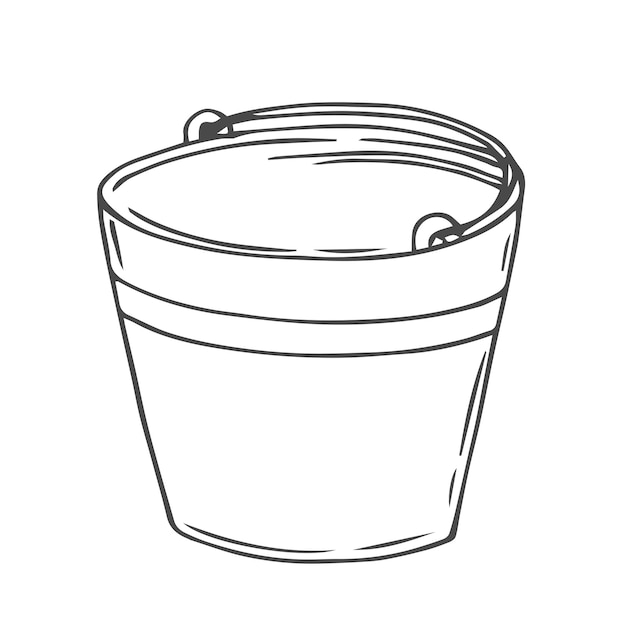 Ilustración de cubo dibujo grabado vector de arte de línea de tinta