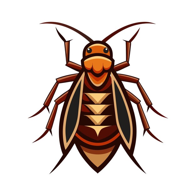 Ilustración de una cucaracha de dibujos animados