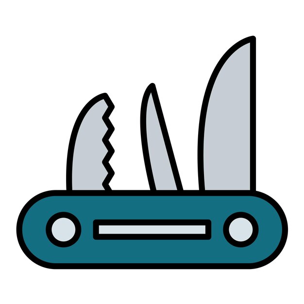 Ilustración del cuchillo de bolsillo plano