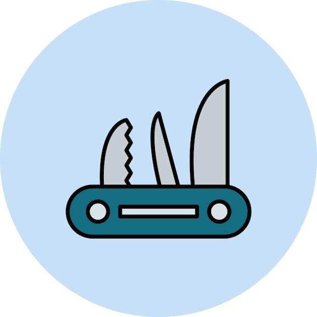 Vector ilustración del cuchillo de bolsillo plano