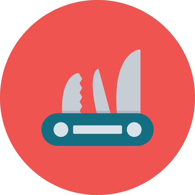 Ilustración del cuchillo de bolsillo plano
