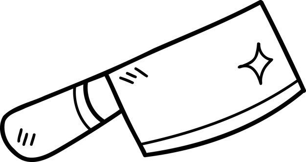 Ilustración de cuchillo para picar dibujado a mano