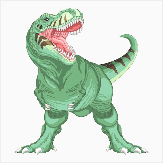 Ilustración de cuerpo completo de dinosaurio enojado