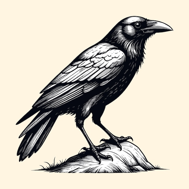 Vector ilustración del cuervo el cuervo de halloween