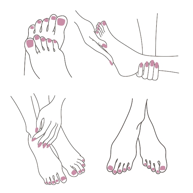 Ilustración de cuidado de pies de mujer
