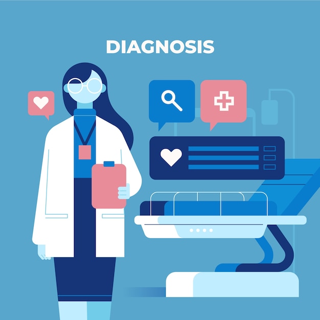 Ilustración de cuidado de la salud de diseño plano