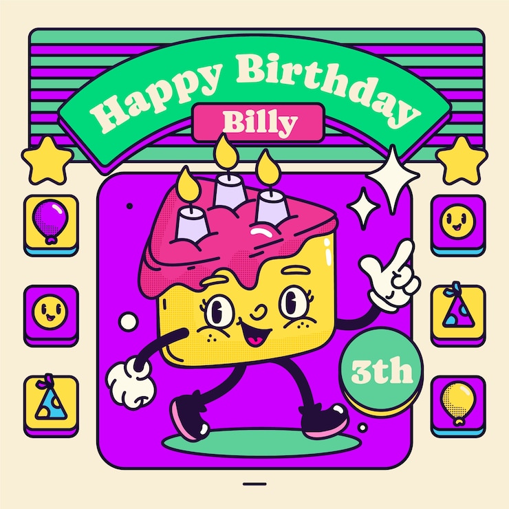 Ilustración de cumpleaños dibujada a mano