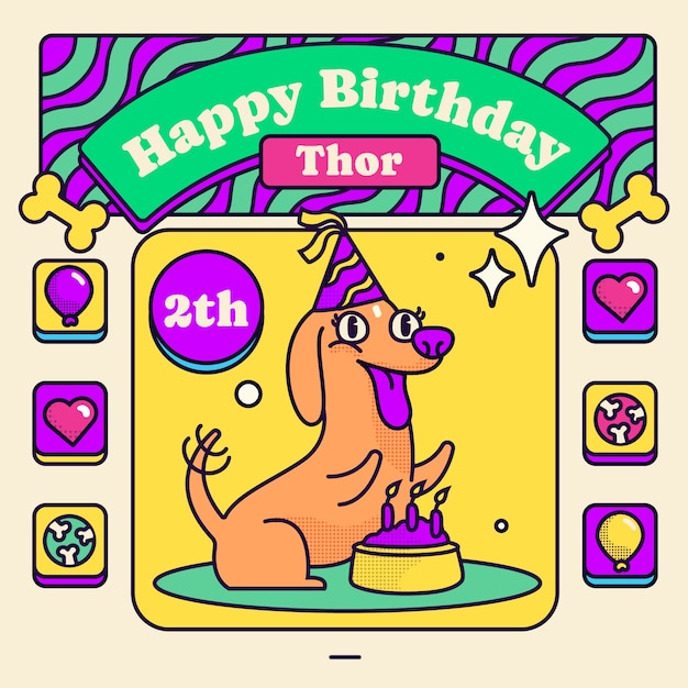 Ilustración de cumpleaños dibujada a mano