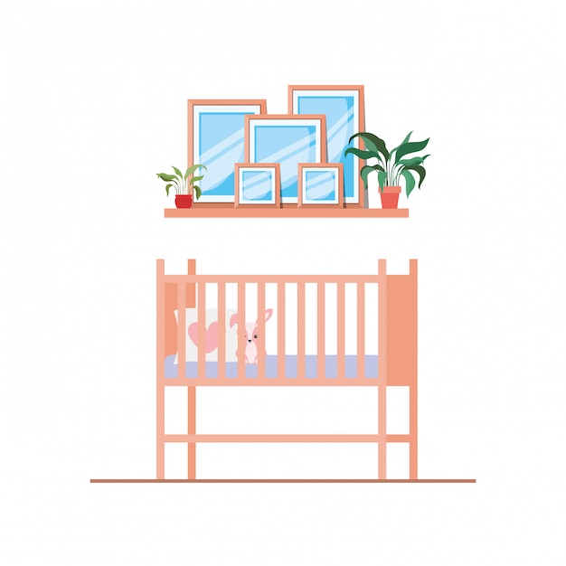 Ilustración de cuna de bebé aislada