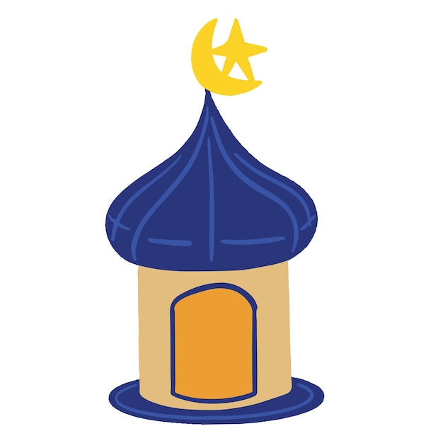Ilustración de la cúpula de la mezquita con icono dibujado a mano