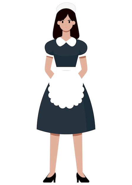 Ilustración de la dama de limpieza para diseñadores y fondos