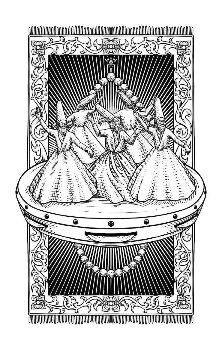 Vector ilustración de danza sufí