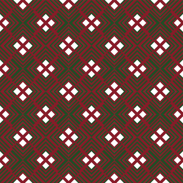 Ilustración de decoración abstracta de fondo de patrón de navidad de forma geométrica verde y roja sin costuras