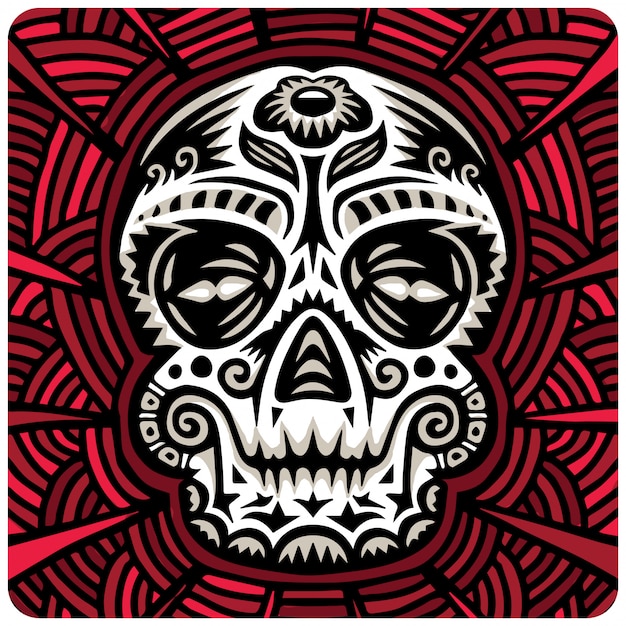 Ilustración decorativa de calavera de azúcar