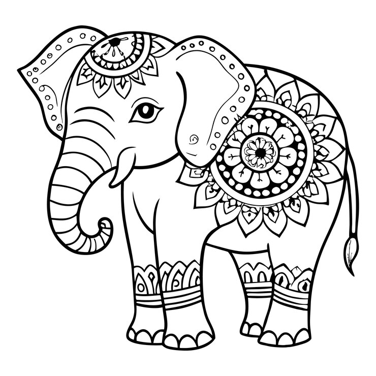 Ilustración decorativa del elefante
