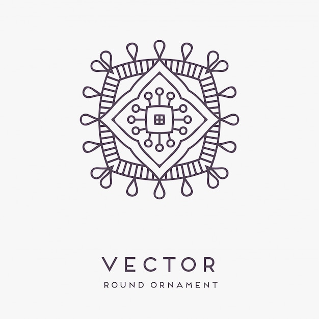 Vector ilustración decorativa de mandala dibujada a mano