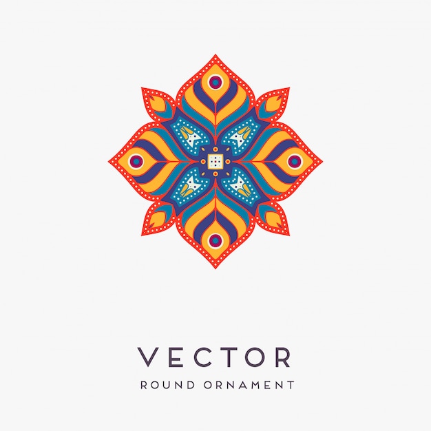 Vector ilustración decorativa de mandala dibujada a mano