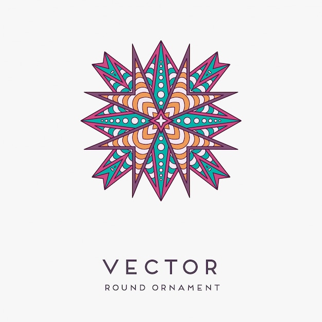 Vector ilustración decorativa de mandala dibujada a mano