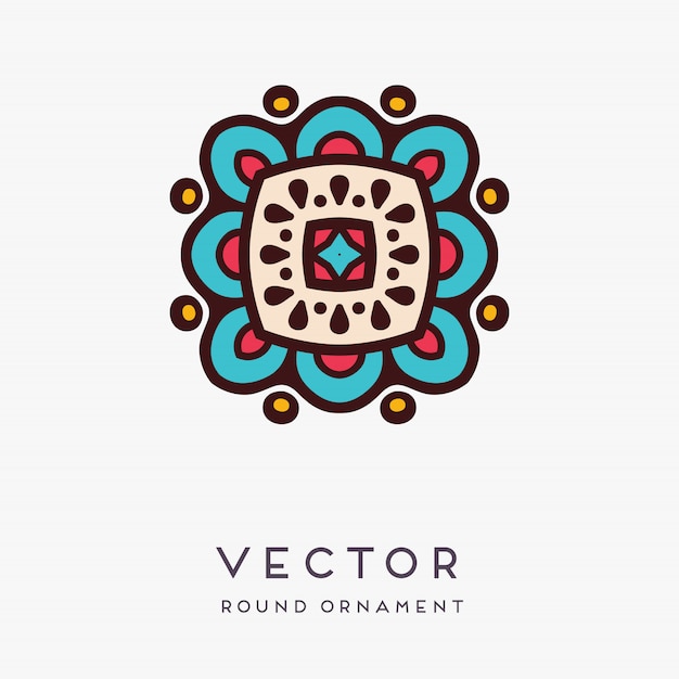 Vector ilustración decorativa de mandala dibujada a mano