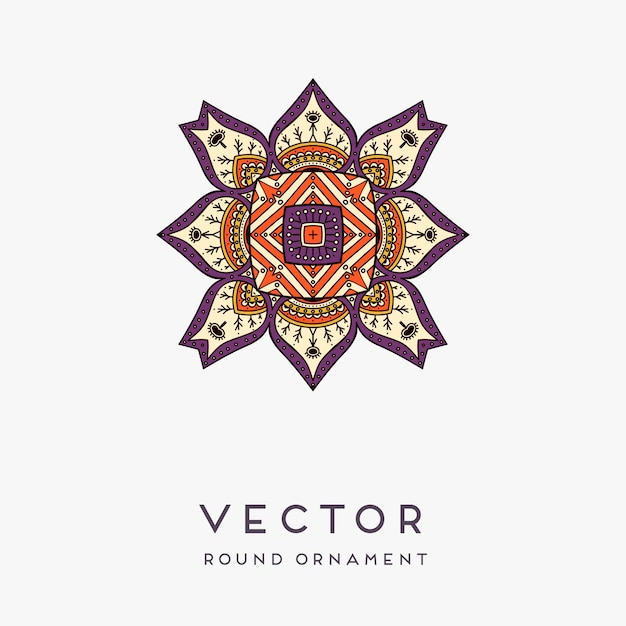 Vector ilustración decorativa de mandala dibujada a mano