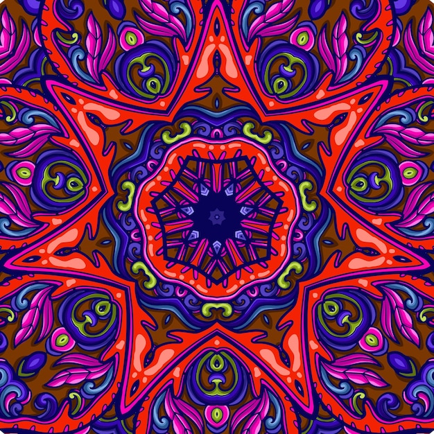 Vector ilustración decorativa vintage detallada y hermosa mandala patrón fondo premium vector