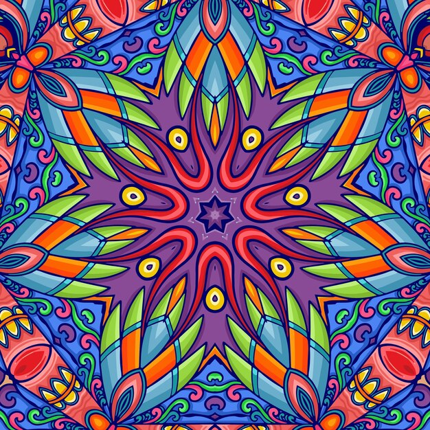 Vector ilustración decorativa vintage y hermoso mandala ornamento fondo premium vector