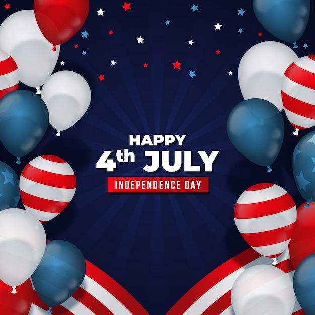 Vector ilustración de degradado para la celebración americana del 4 de julio