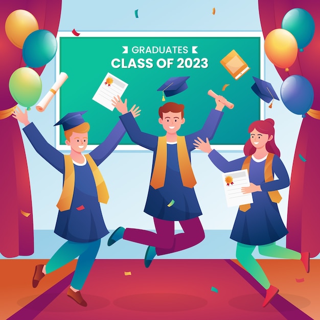 Ilustración de degradado para la celebración de la clase de 2023