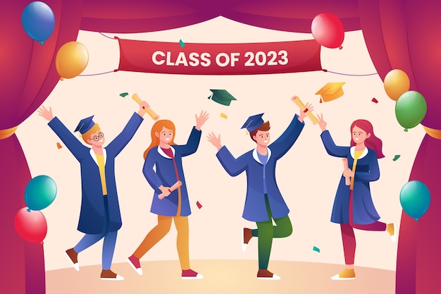Ilustración de degradado para la celebración de la clase de 2023