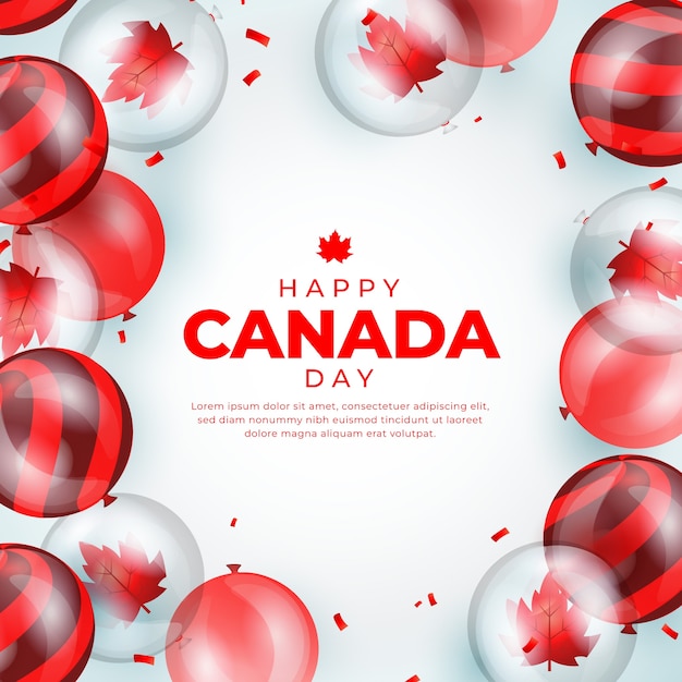 Vector ilustración de degradado para la celebración del día de canadá