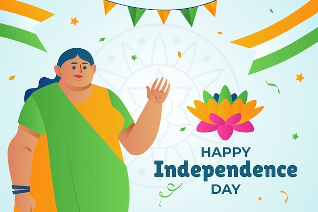 Ilustración de degradado para la celebración del día de la independencia de la india
