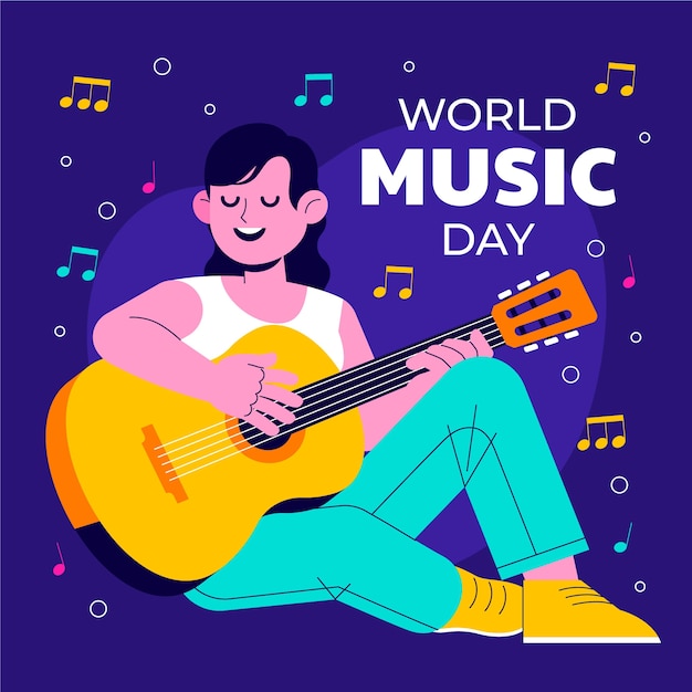 Ilustración de degradado para la celebración del día mundial de la música