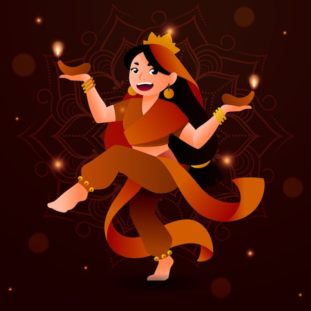 Vector ilustración de degradado para la celebración de diwali