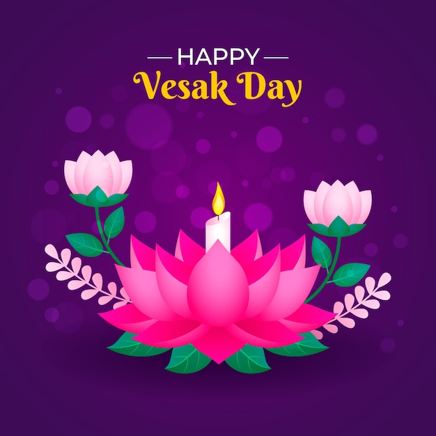 Ilustración de degradado para la celebración del festival del día de vesak