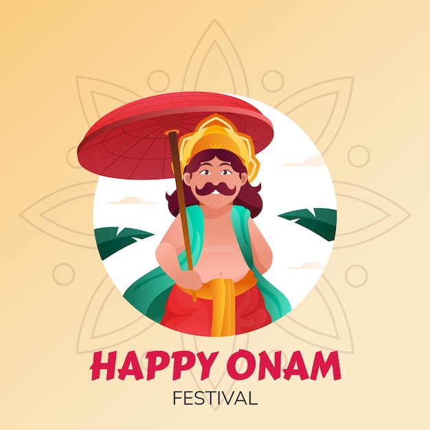 Vector ilustración de degradado para la celebración del festival onam