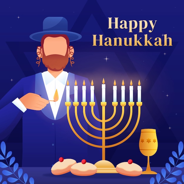 Vector ilustración degradado para la celebración de hanukkah
