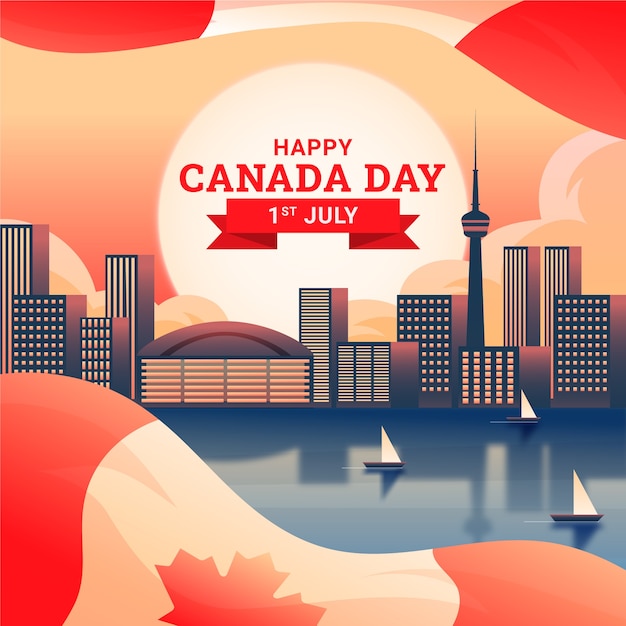 Ilustración de degradado para la celebración navideña del día de canadá