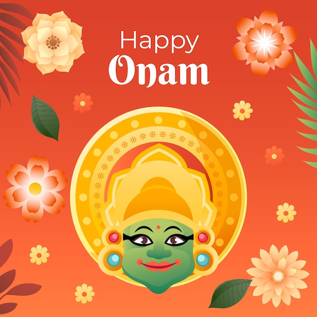 Vector ilustración de degradado para la celebración de onam