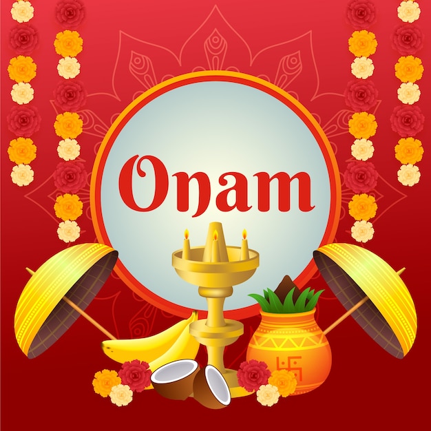 Ilustración de degradado para la celebración de onam