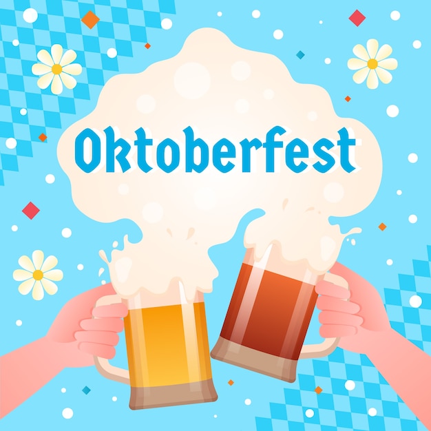 Vector ilustración de degradado para el festival de oktoberfest