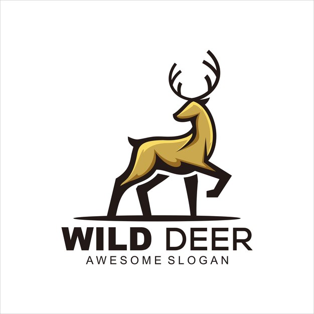 ilustración de degradado de logotipo colorido de mascota de ciervo salvaje