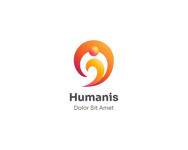 Ilustración de degradado de logotipo humano creativo abstracto