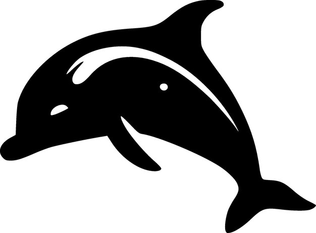 Ilustración del delfín minimalista y el logotipo plano vectorial