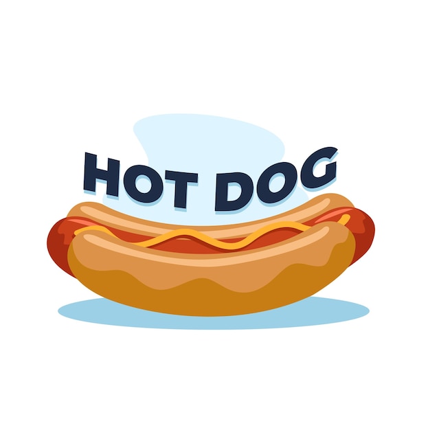 Ilustración de deliciosa comida rápida de hot dog