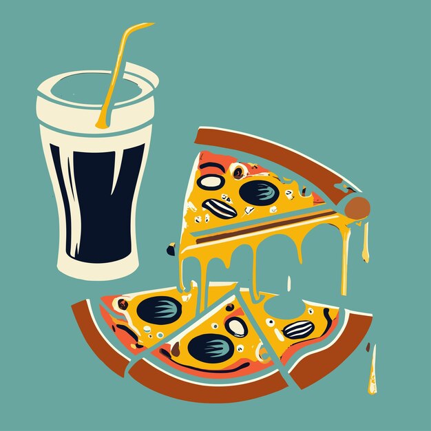 Vector ilustración de una deliciosa pizza