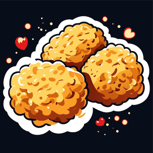 Vector ilustración de deliciosas croquetas dibujadas a mano